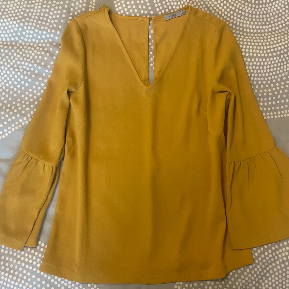 Mustard bell sleeve top